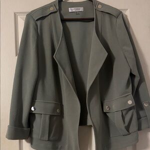 Kasper Women's Olive Blazer with Silver Accents